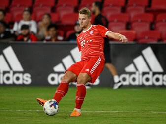 Bayerns Matthijs de Ligt traf im Test gegen Washington zum zwischenzeitlichen 4:0. Bayerns Matthijs de Ligt traf im Test gegen Washington zum zwischenzeitlichen 4:0.