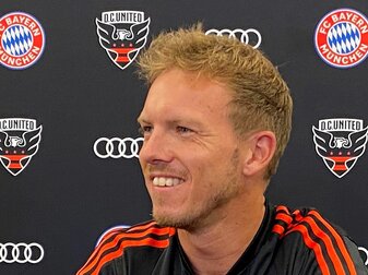 Bayern-Trainer Julian Nagelsmann traut Tel «eines Tages 40 Tore pro Saison» für den FC Bayern München zu. Bayern-Trainer Julian Nagelsmann traut Tel «eines Tages 40 Tore pro Saison» für den FC Bayern München zu.