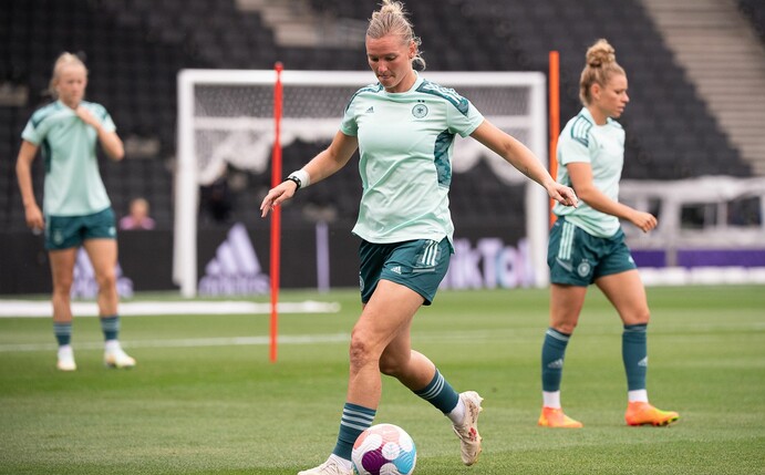 Deutschlands Alexandra Popp traf in allen vier EM-Spielen jeweils einmal.