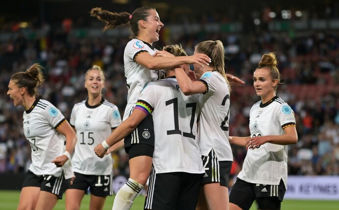 Torjubel der deutschen Fußballerinnen.