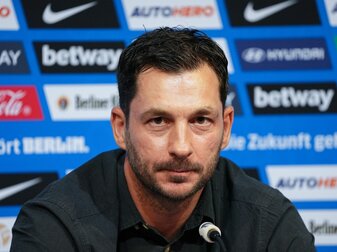 Hat ehrgeizige Pokalziele mit Hertha BSC: Trainer Sandro Schwarz. Hat ehrgeizige Pokalziele mit Hertha BSC: Trainer Sandro Schwarz.