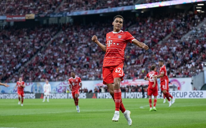 Jamal Musiala zeigte gegen RB Leipzig eine ganz starke Leistung.