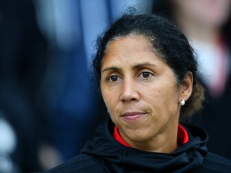 Steffi Jones war 2016 bis 2018 Bundestrainerin. Steffi Jones war 2016 bis 2018 Bundestrainerin.
