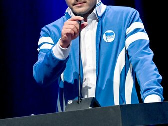 Früher in der Fankurve, jetzt Hertha-Präsident: Kay Bernstein.