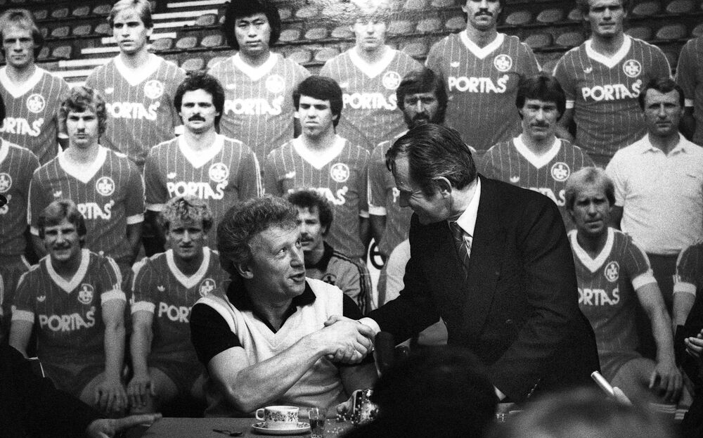 Vujadin Boskov, Trainer von Real Madrid, nach dem 0:5 beim 1. FC Kaiserslautern am 17. März 1982 mit drei Platzverweisen für ,,die Königlichen".